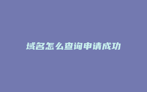 域名怎么查询申请成功