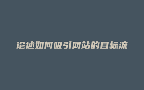 论述如何吸引网站的目标流量