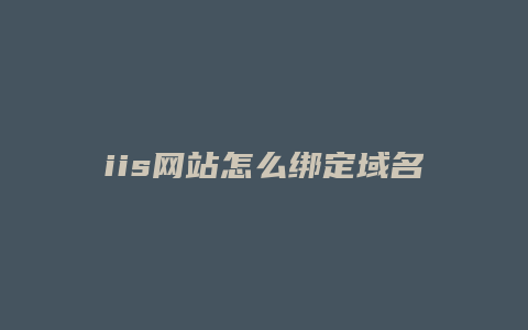 iis网站怎么绑定域名