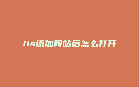 iis添加网站后怎么打开