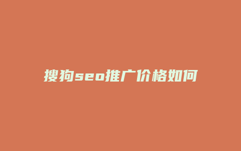 搜狗seo推广价格如何