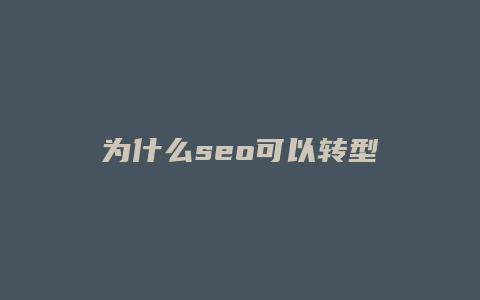 为什么seo可以转型