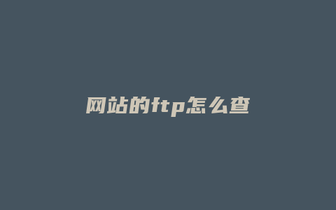 网站的ftp怎么查