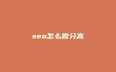 seo怎么做分高