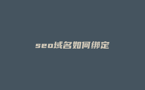 seo域名如何绑定