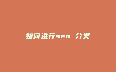 如何进行seo 分类