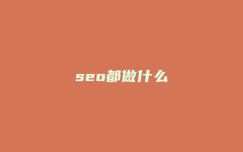 seo都做什么