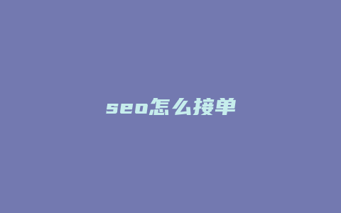 seo怎么接单