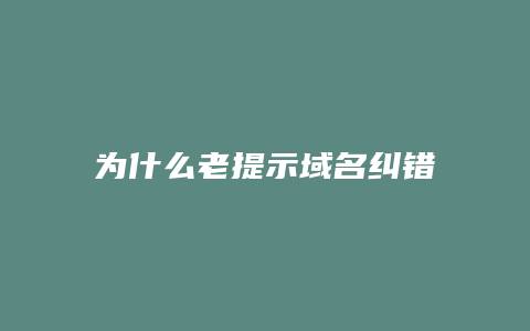 为什么老提示域名纠错