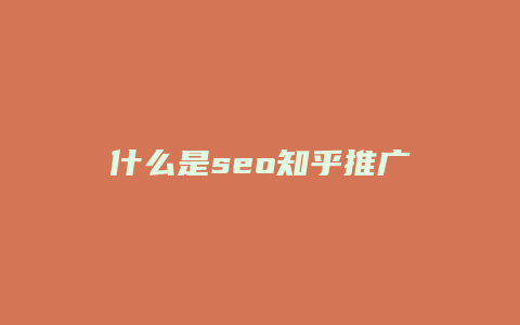 什么是seo知乎推广