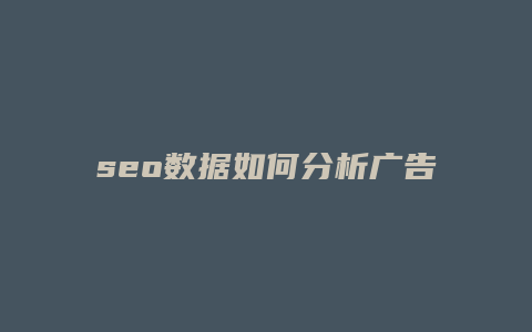 seo数据如何分析广告