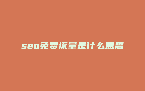 seo免费流量是什么意思