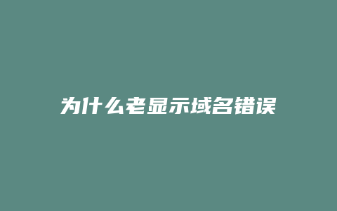 为什么老显示域名错误