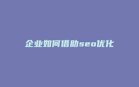 企业如何借助seo优化