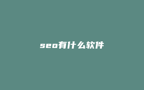 seo有什么软件