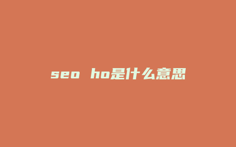 seo ho是什么意思