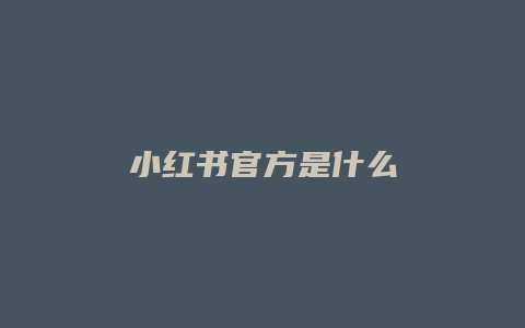 小红书官方是什么