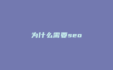 为什么需要seo