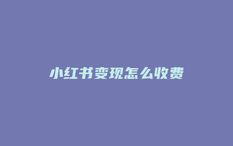 小红书变现怎么收费