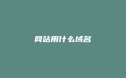 网站用什么域名