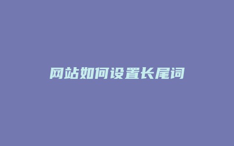 网站如何设置长尾词