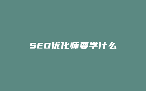 SEO优化师要学什么