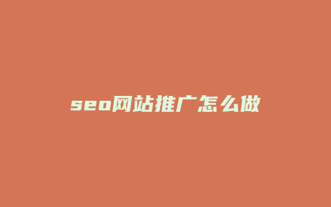 seo网站推广怎么做