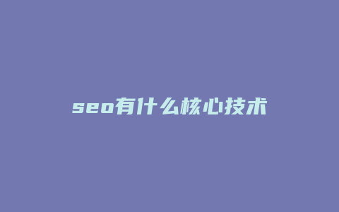 seo有什么核心技术