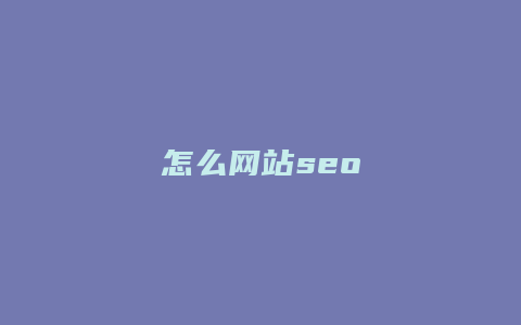 怎么网站seo