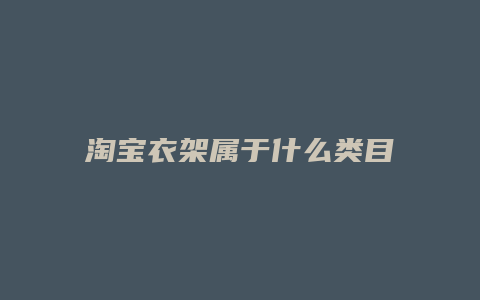 淘宝衣架属于什么类目